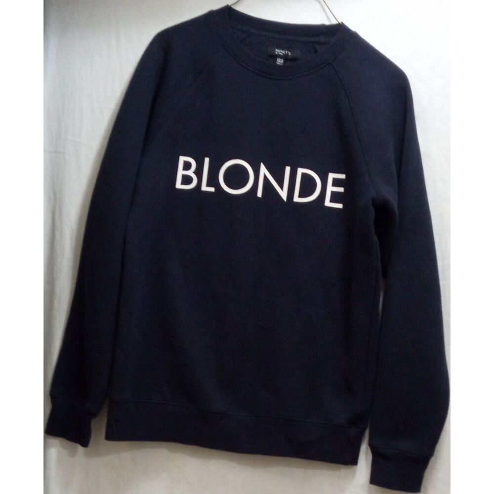 Brunette The Label Sweatshirt Women's XSmall Black Sweatshirt Classic Blonde EUC